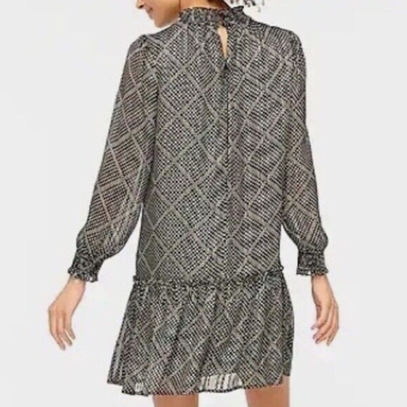 J Crew Ruffle Tiered Black White Mini Dress Size S - Picture 3 of 13